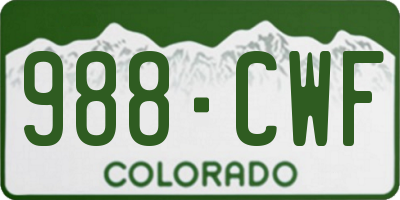 CO license plate 988CWF