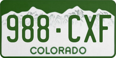CO license plate 988CXF