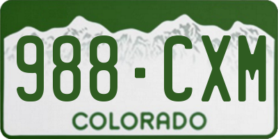CO license plate 988CXM