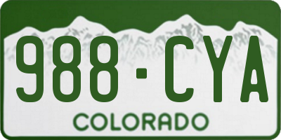 CO license plate 988CYA