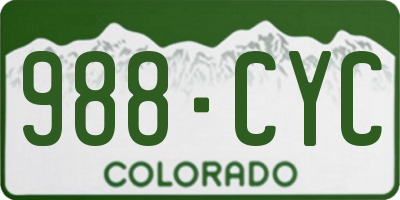 CO license plate 988CYC