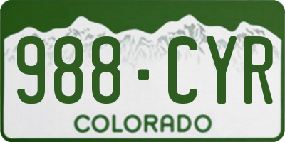 CO license plate 988CYR