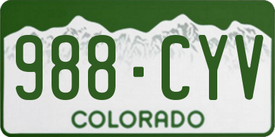 CO license plate 988CYV