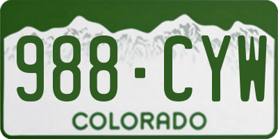 CO license plate 988CYW