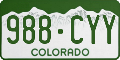 CO license plate 988CYY