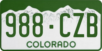 CO license plate 988CZB