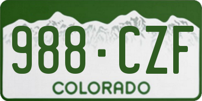 CO license plate 988CZF