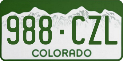 CO license plate 988CZL