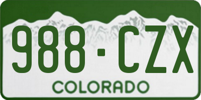 CO license plate 988CZX