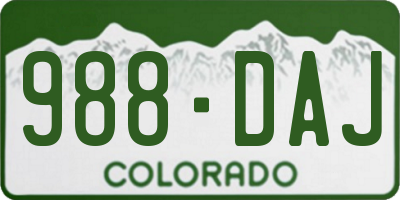 CO license plate 988DAJ
