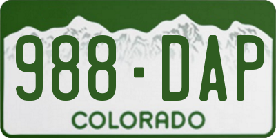 CO license plate 988DAP