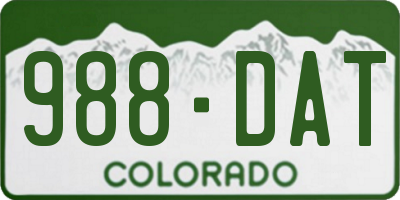 CO license plate 988DAT