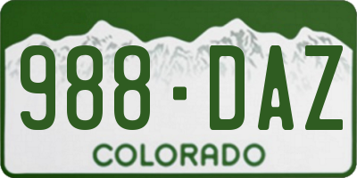CO license plate 988DAZ