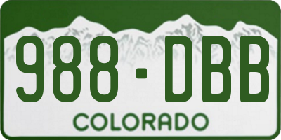 CO license plate 988DBB