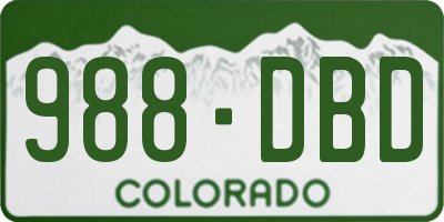 CO license plate 988DBD