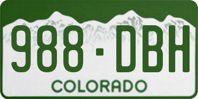 CO license plate 988DBH