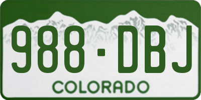 CO license plate 988DBJ