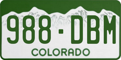 CO license plate 988DBM