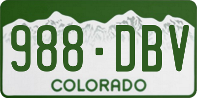 CO license plate 988DBV