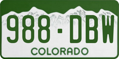 CO license plate 988DBW