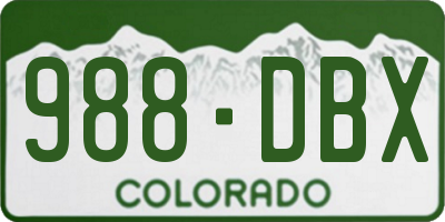 CO license plate 988DBX
