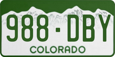 CO license plate 988DBY