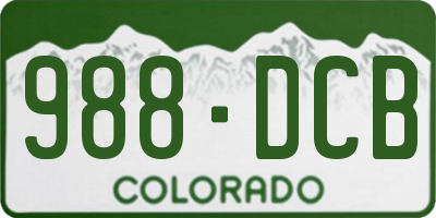 CO license plate 988DCB