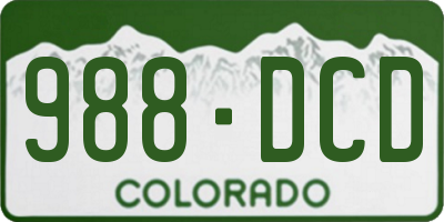 CO license plate 988DCD