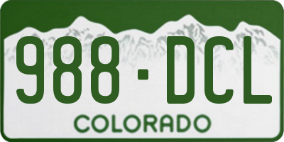 CO license plate 988DCL