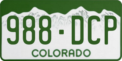CO license plate 988DCP