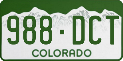 CO license plate 988DCT