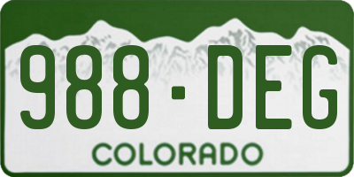 CO license plate 988DEG