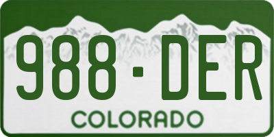 CO license plate 988DER