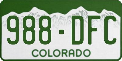 CO license plate 988DFC