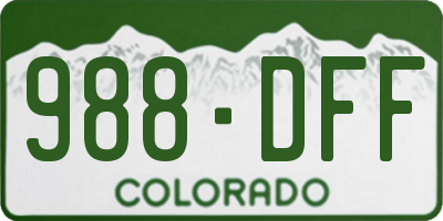 CO license plate 988DFF
