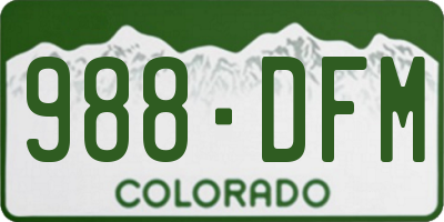 CO license plate 988DFM