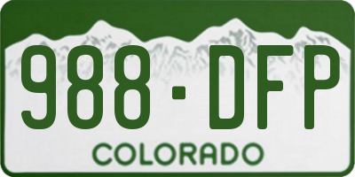 CO license plate 988DFP