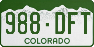 CO license plate 988DFT