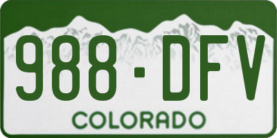 CO license plate 988DFV