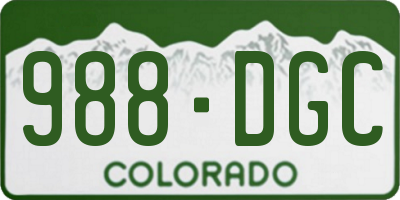 CO license plate 988DGC