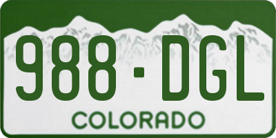 CO license plate 988DGL