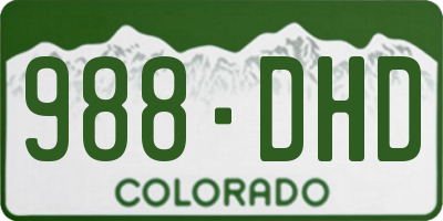 CO license plate 988DHD