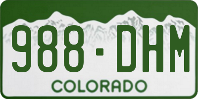 CO license plate 988DHM