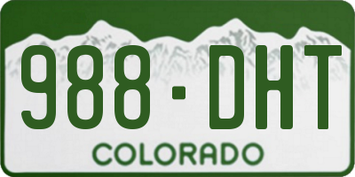 CO license plate 988DHT