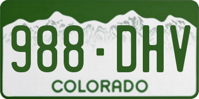 CO license plate 988DHV