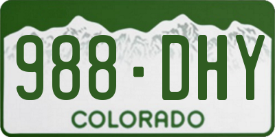 CO license plate 988DHY