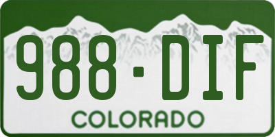 CO license plate 988DIF