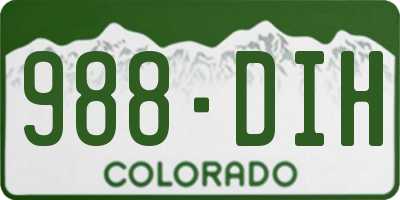 CO license plate 988DIH