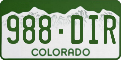 CO license plate 988DIR