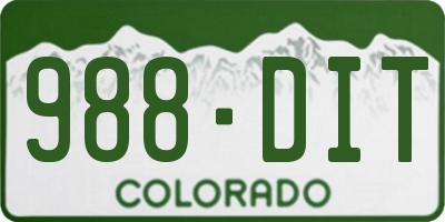 CO license plate 988DIT